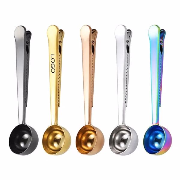Stainless Steel Coffee Scoop Clip with 2-In-1 Dual Function