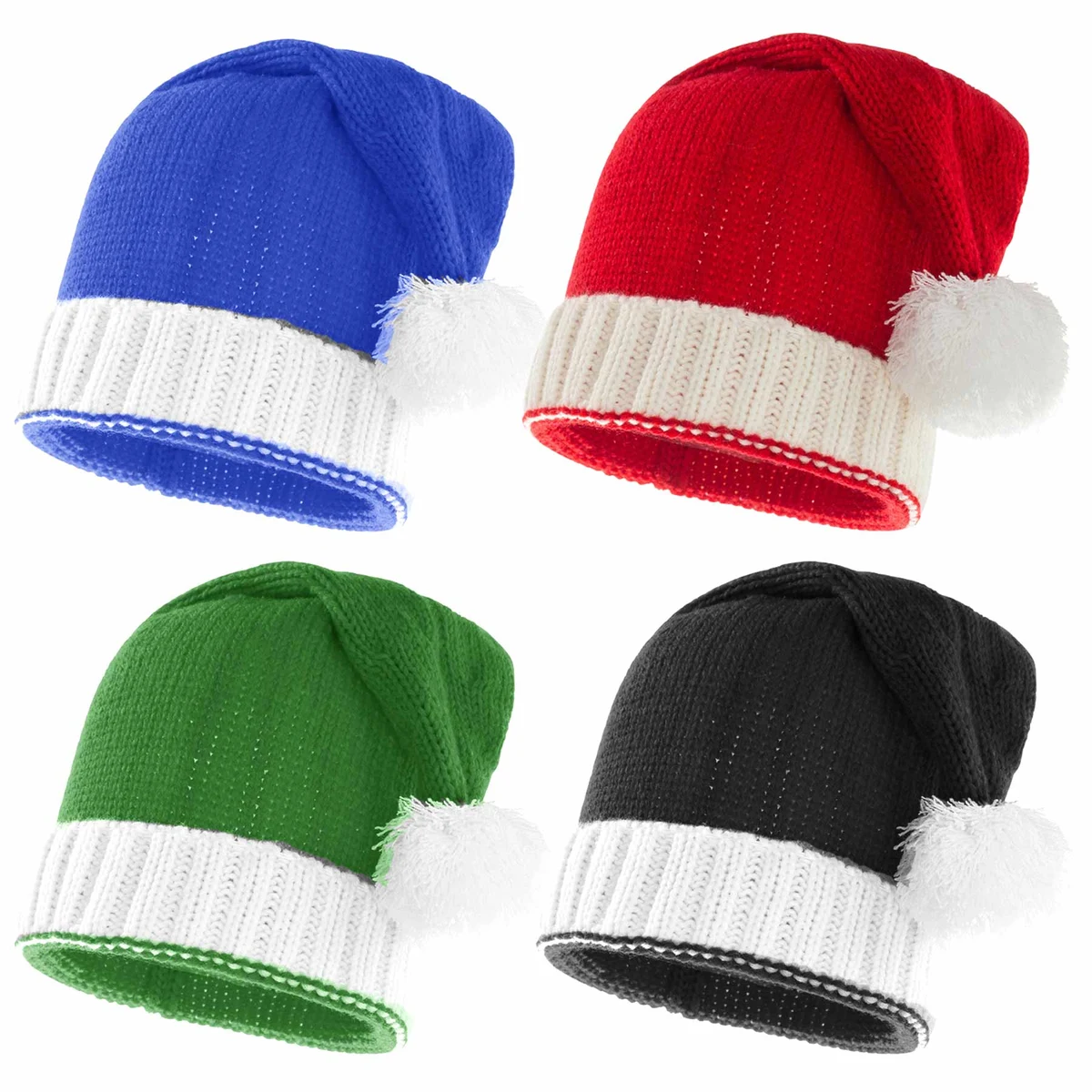 Parent-Child Pom Beanie Hat Santaa Crochet Hats 1