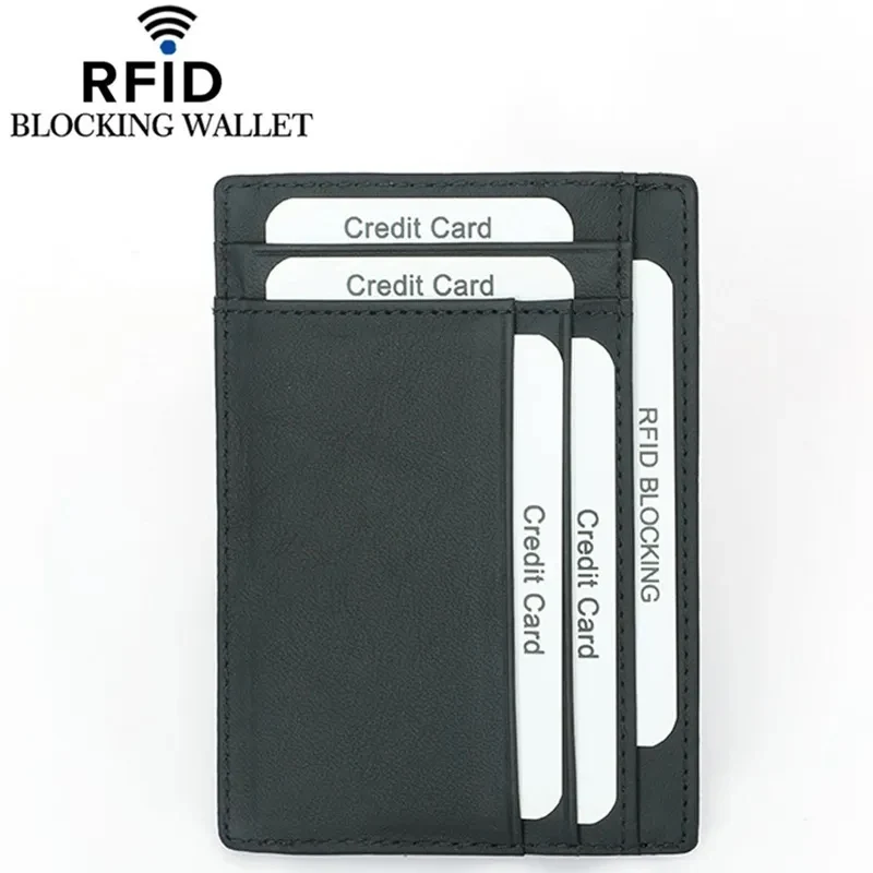 RFID Blocking Leather Wallet Zipper Credit Card Holder 1