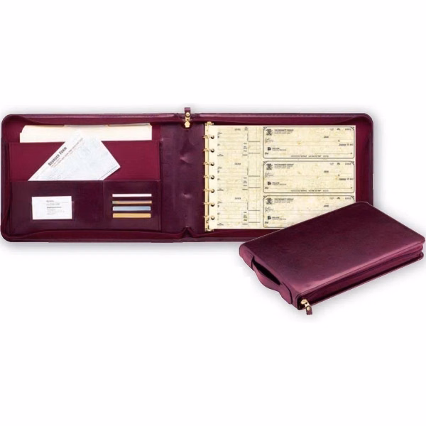 3-On-A-Page Zippered Leather-Like Urethane Portfolio