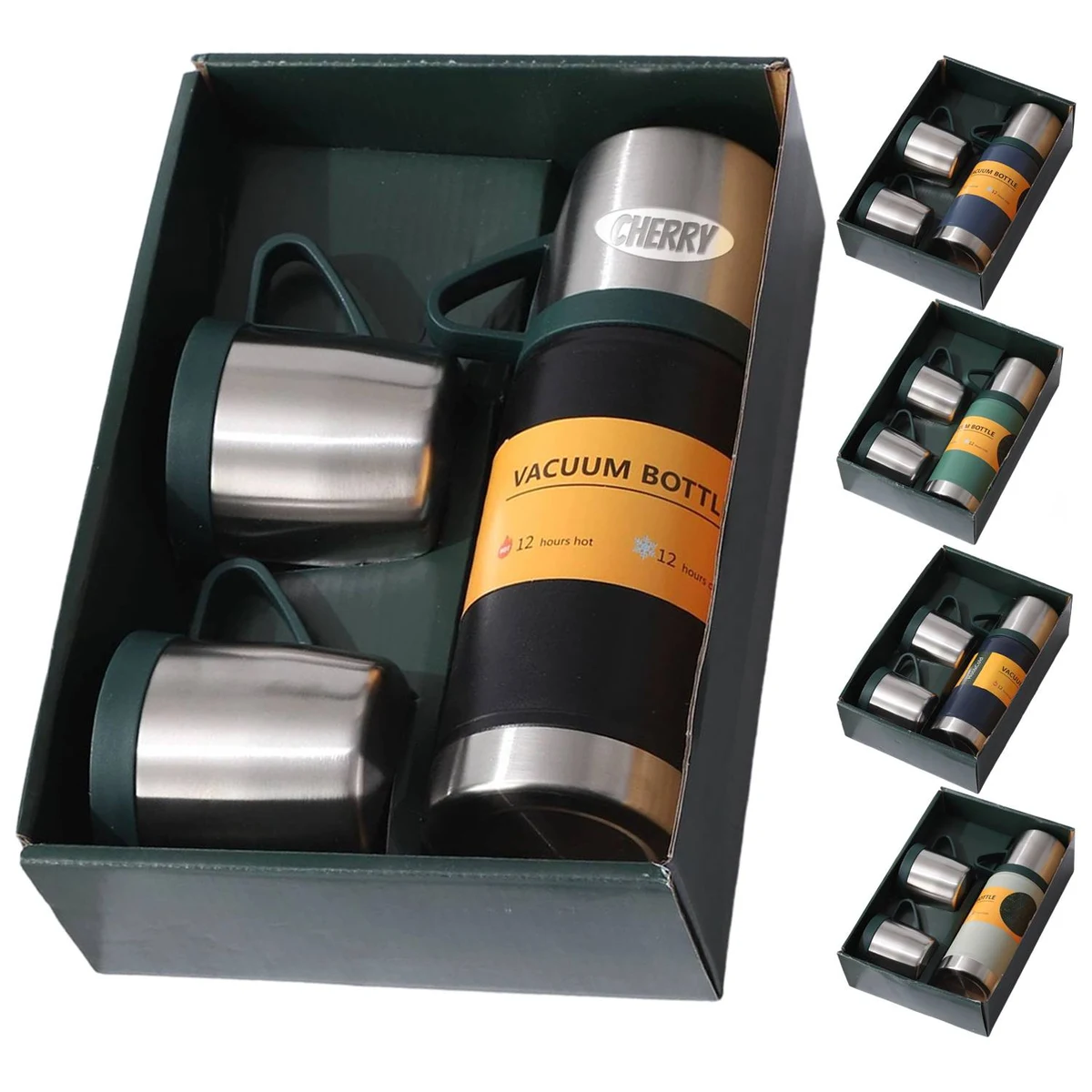 20oz Stainless Steel Thermos Gift Set, custom water bottle with logo imprint 1