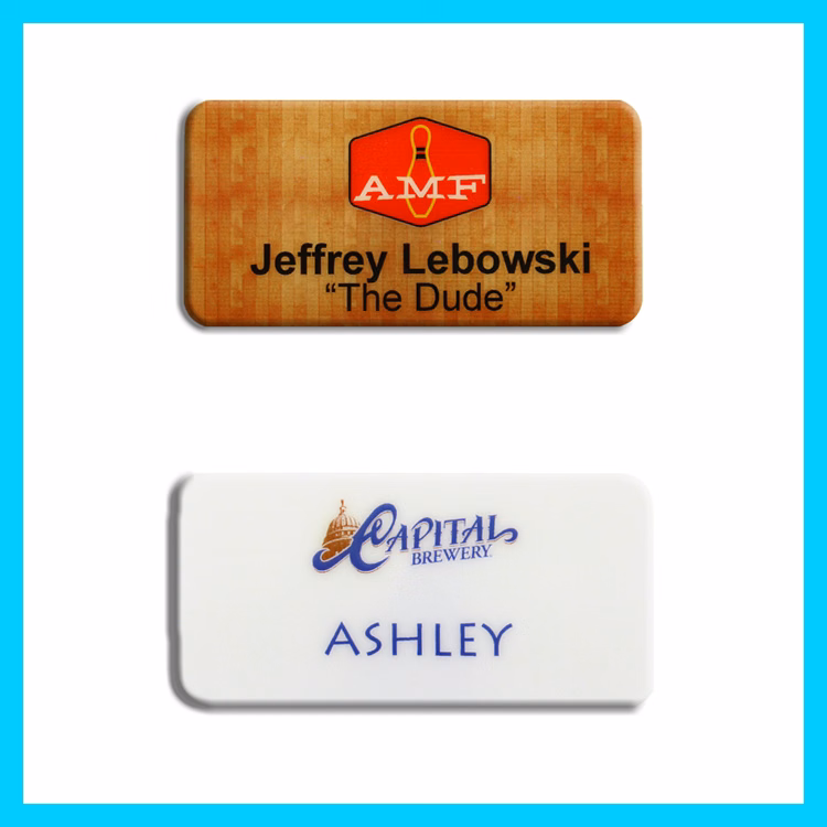 The Ares full color name badge 1.5"x3"