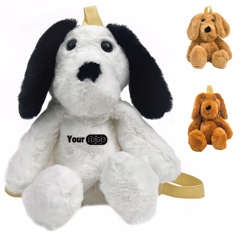 Cotton Plush puppet dog backpack for kids