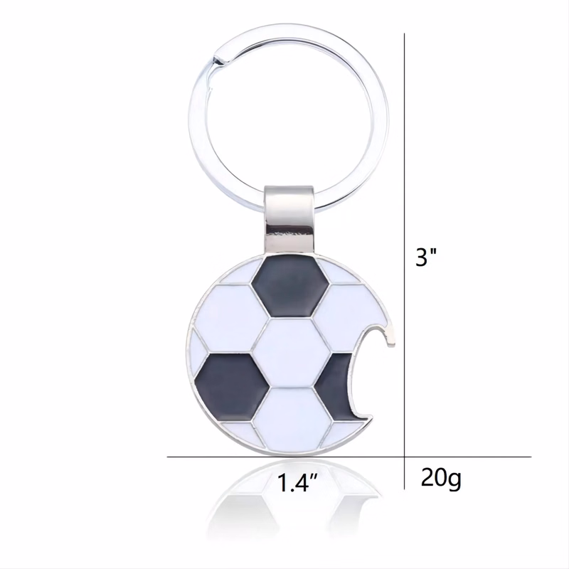 Full Color Zinc Alloy Football Keychain Bottle Opener
