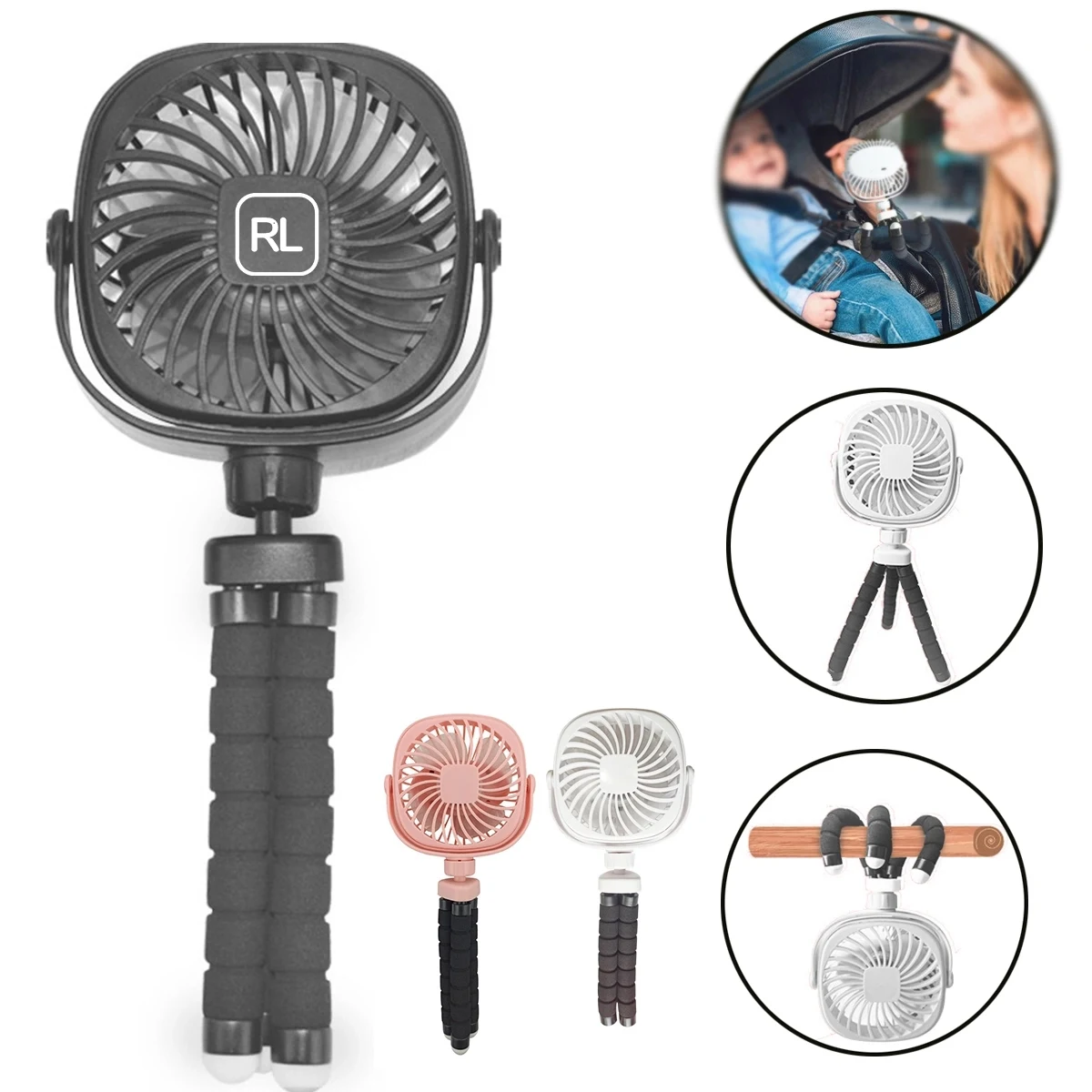 Deformation Bracket Handheld Hanging Standing Quiet Fan 1