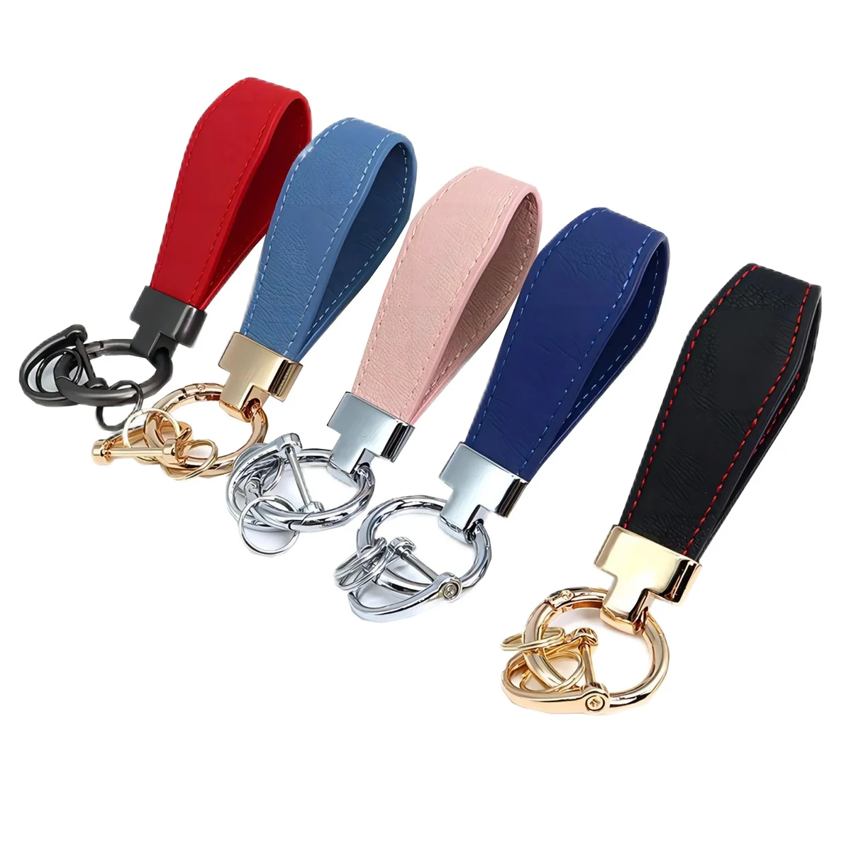 Leather Keychain With Clip Ring 1