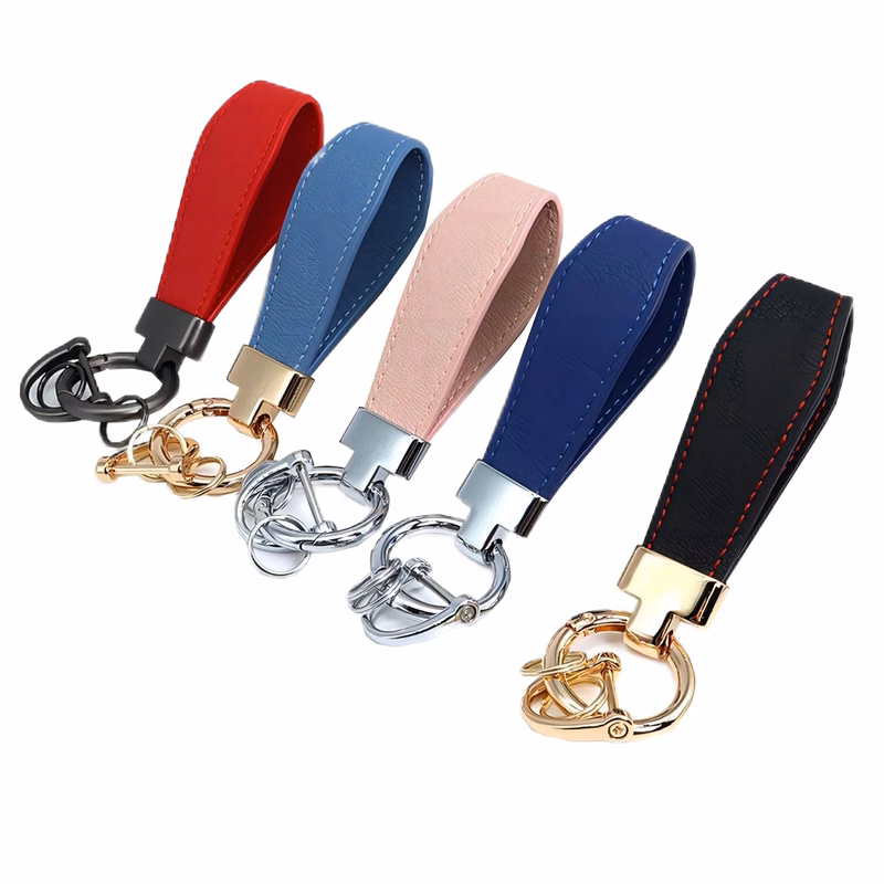 Leather Keychain With Clip Ring