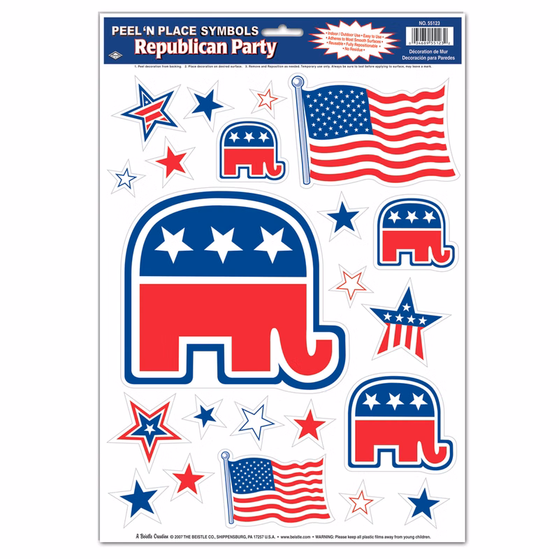 Republican Peel 'N Place Cling