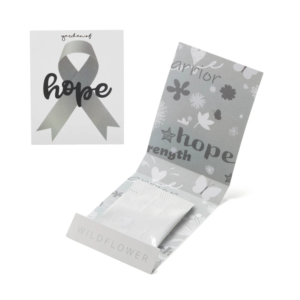 Gray Ribbon Garden of Hope Matchbook 1