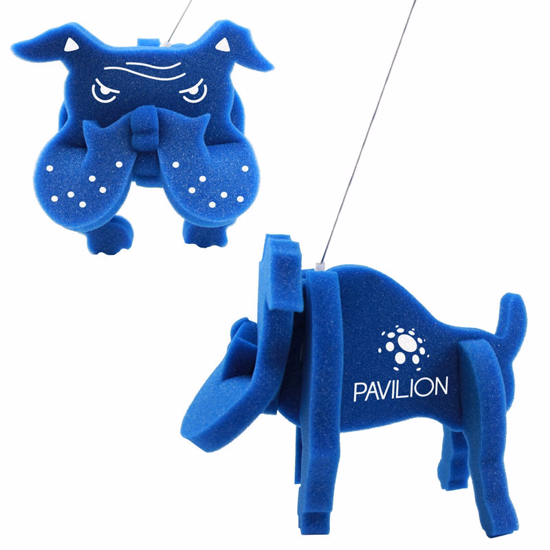Bulldog on a leash