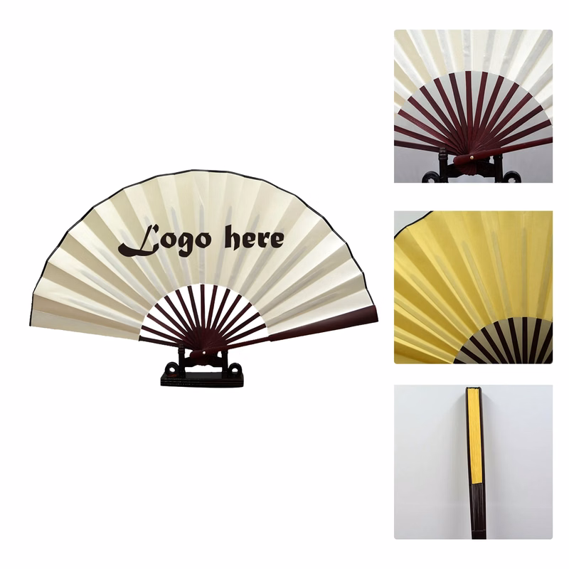 MOQ100 Cloth Folding Hand Fan 2 Sided Full Color