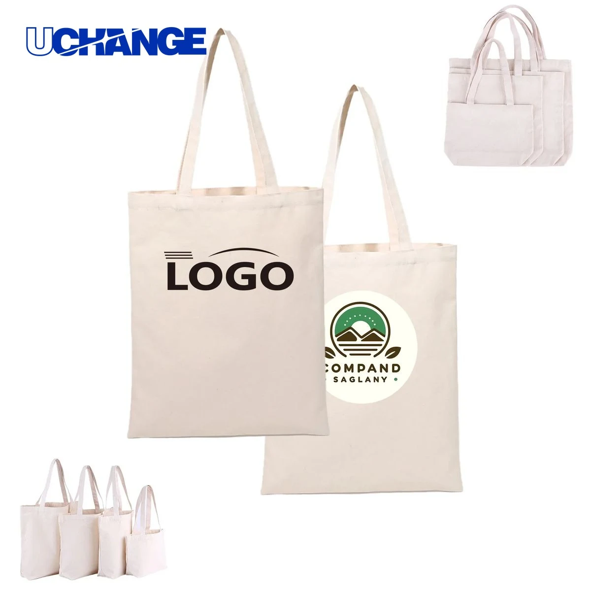 10 oz Natural Cotton Tote Bag, custom tote bag with logo imprint 1