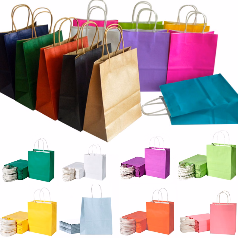 Color Kraft Paper Shopping Bag (8 1/4"Lx4 3/8"Wx10 5/8"H)