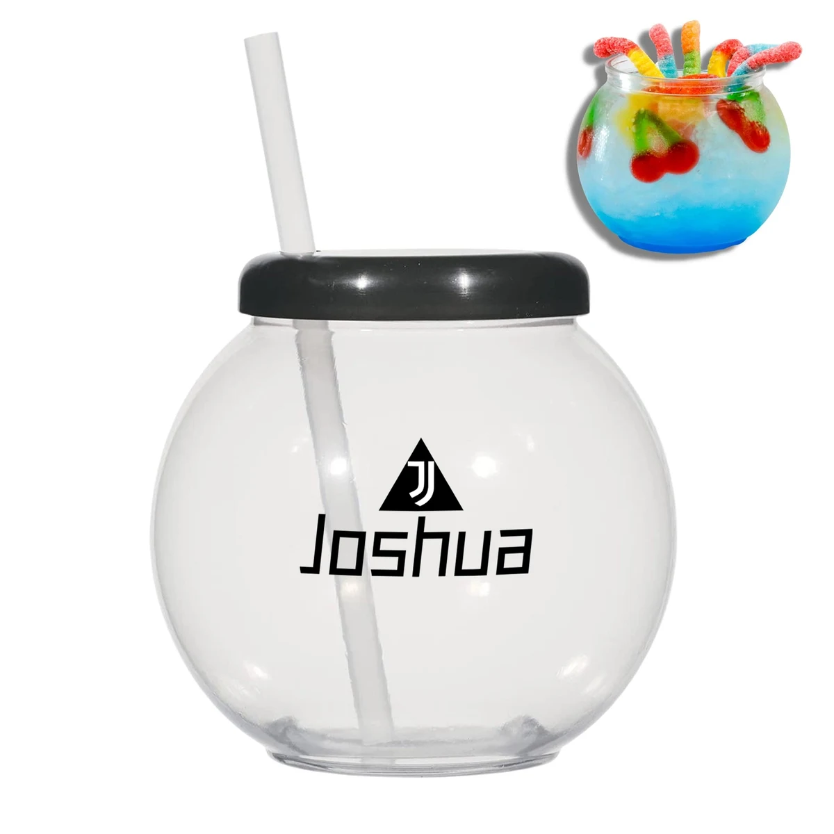 20 Oz Fish Bowl Cup With Straw 1