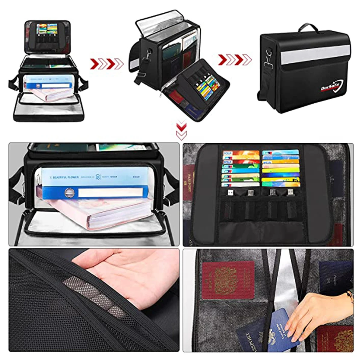 Fireproof Document Organizer with Multiple Pockets 1