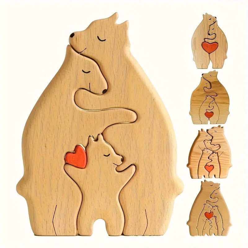 Customizable Bear Wood Decorations