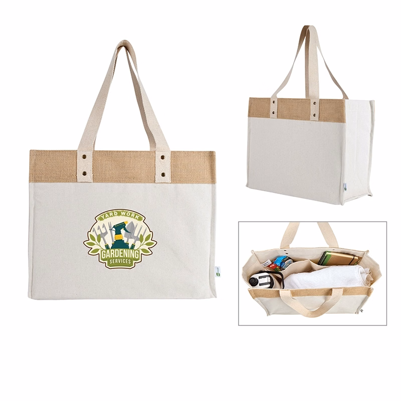 Sophia Canvas Tote With Jute Trim
