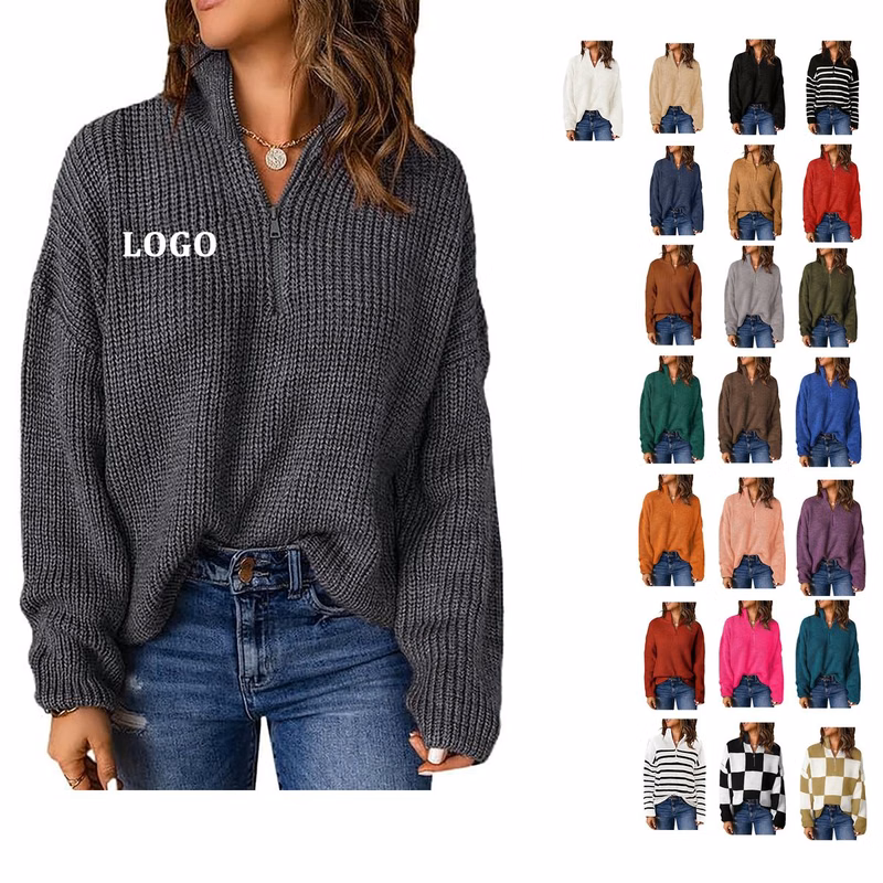 Women's 1/4 Zip Pullover Sweater