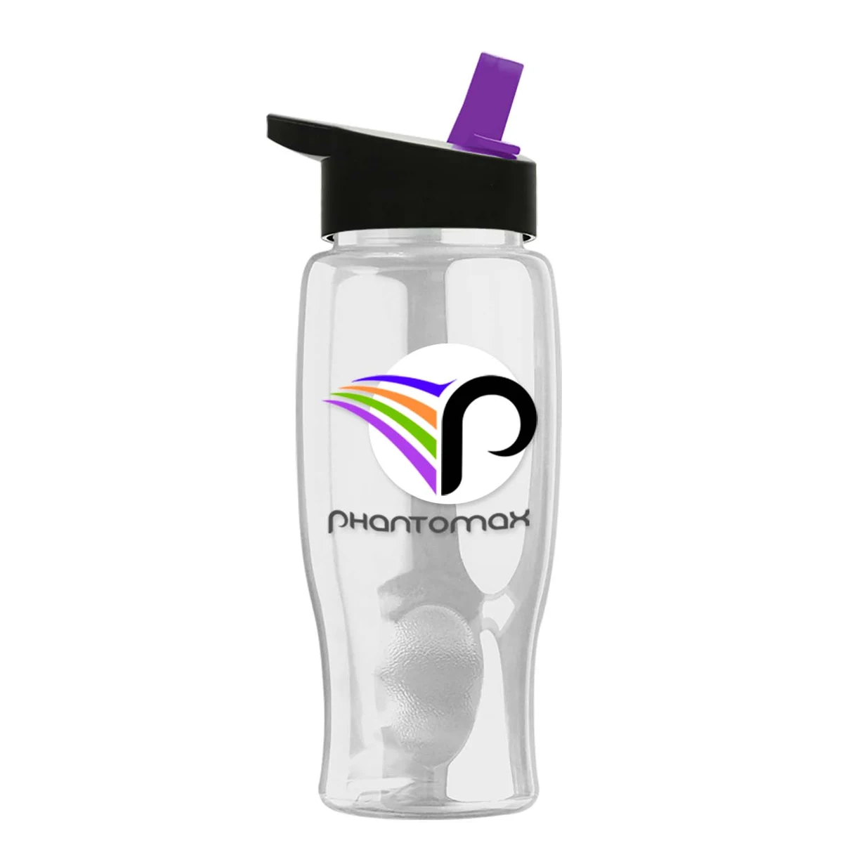 Poly-pure - 27 oz. Transparent Bottle with Flip Straw and Digital Imprint 1