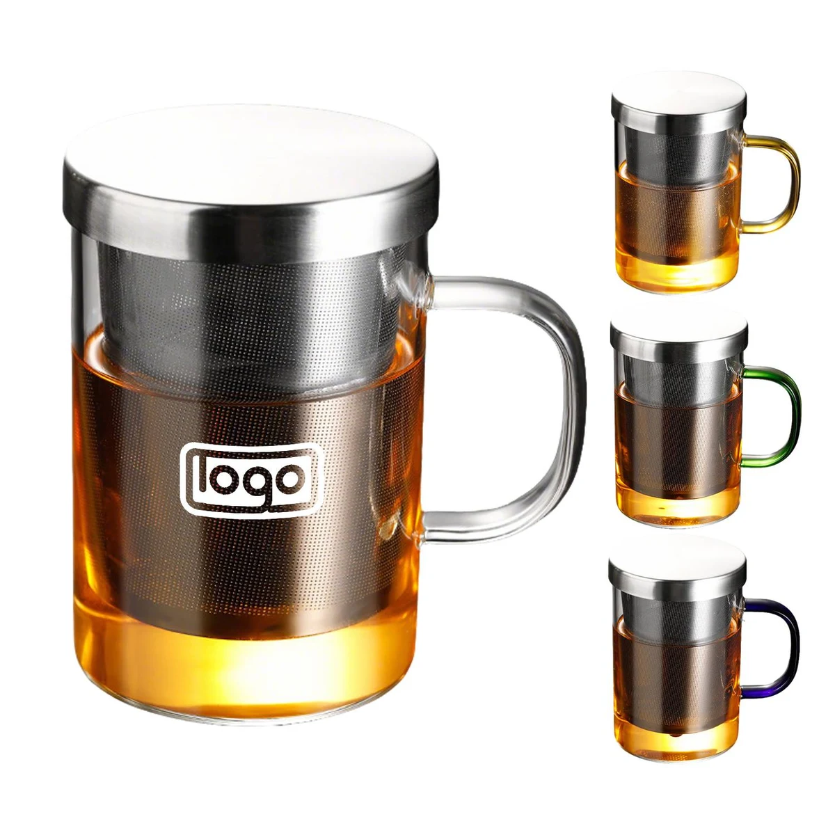 14oz Borosilicate Glass Tea Cup w/ Detachable Infuser 1