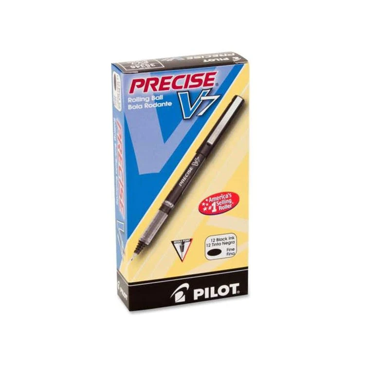 Precise V7 Pens - Black Fine 0.7mm Capped 12 Pack 1