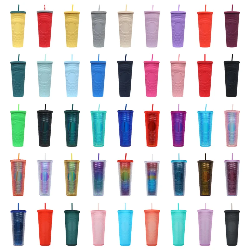 24oz Plastic Tumbler w/Straw 1