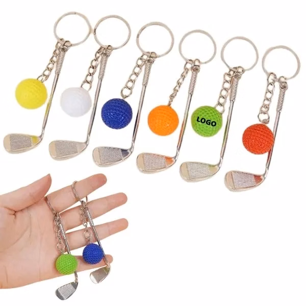 Golf Ball Pole Keychain with Mini Pendant Golf-Enthusiasts