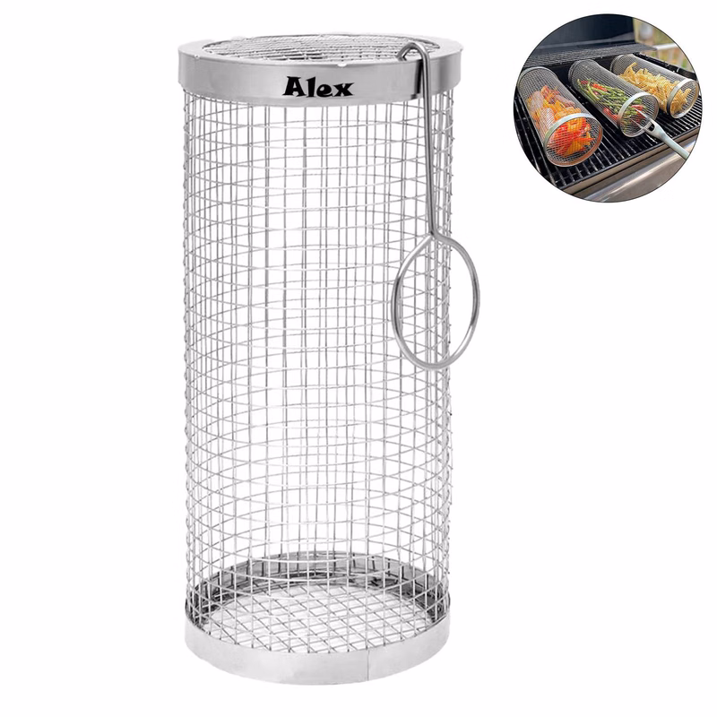 Round BBQ Cage for Grilling Vegetables and Meats