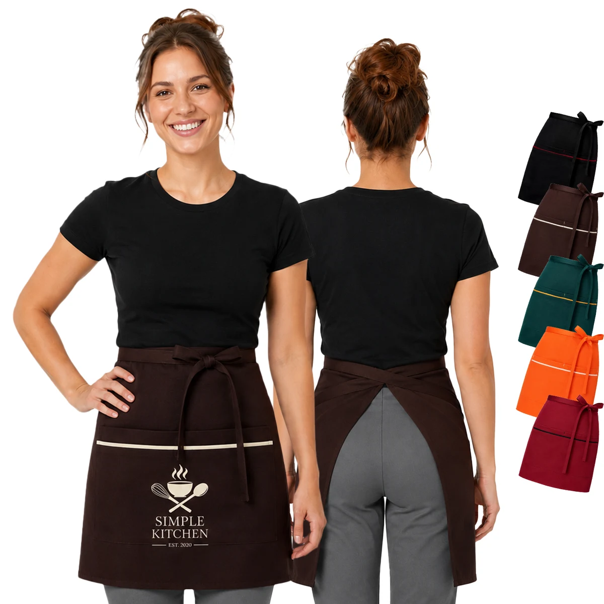 12 oz. Woven Waist Apron w/ 2 pockets & contrasting trim 1