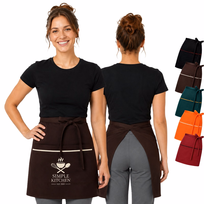 12 oz. Woven Waist Apron w/ 2 pockets & contrasting trim