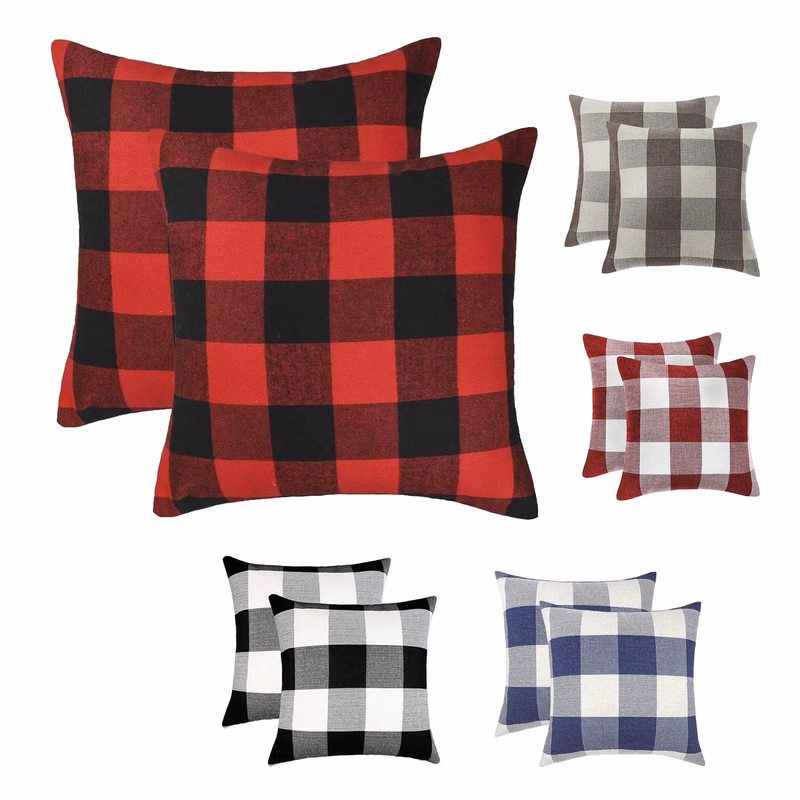 Plaid Throw Pillow Covers