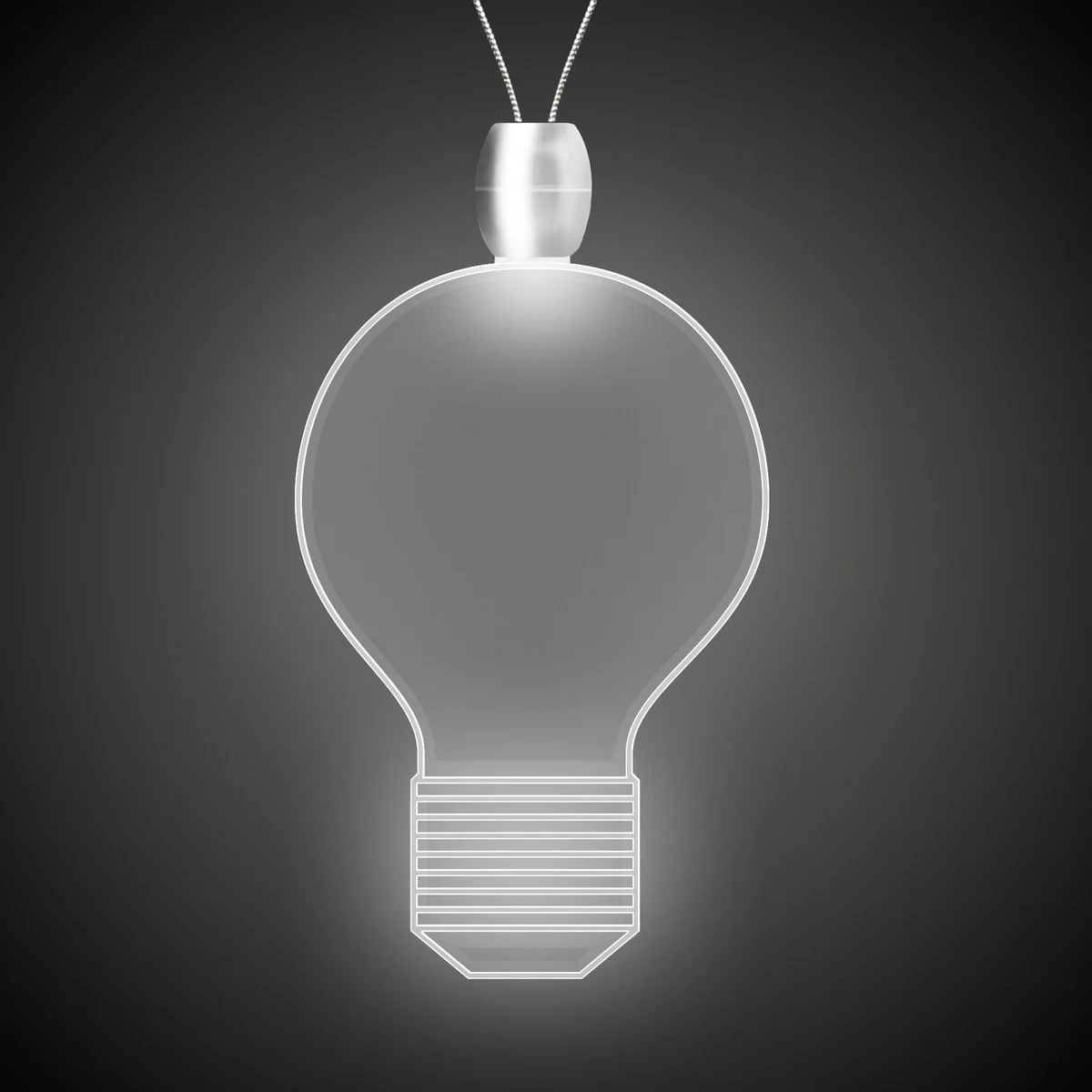 Light Bulb White Light-Up LED Acrylic Pendant Necklace 1