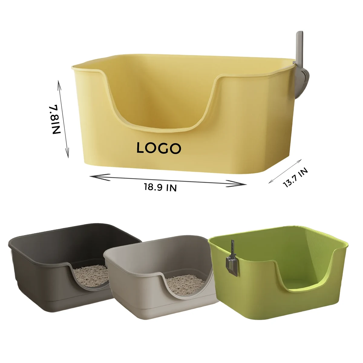 MOQ 10 PCS Plastic Open Cat Litter Box 1