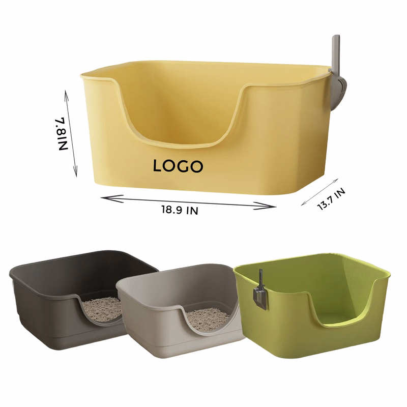 MOQ 10 PCS Plastic Open Cat Litter Box