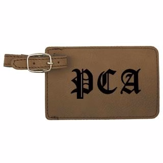 Dark Brown Faux Leather Luggage Tag