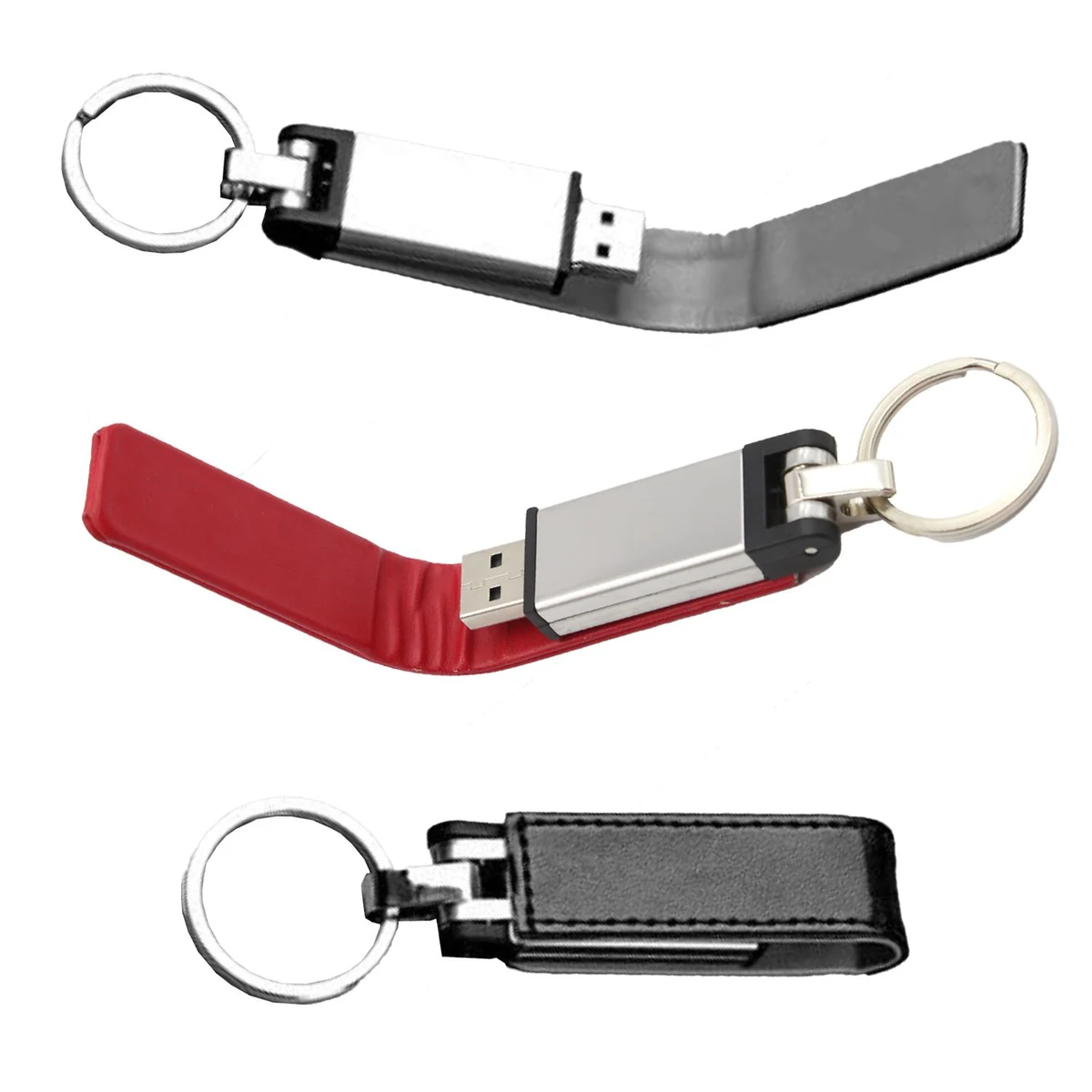 Leather Fast USB with Keyring 1