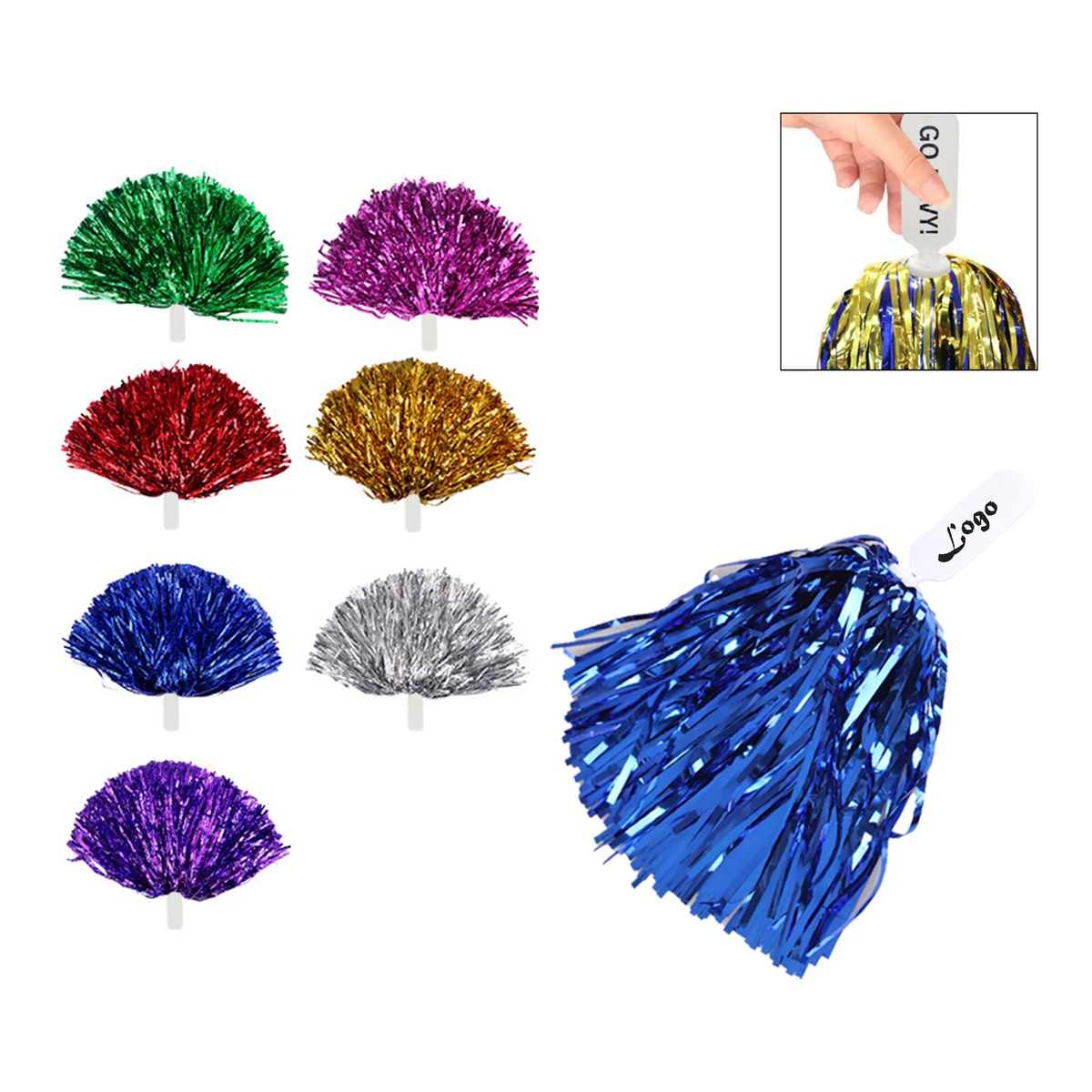 Cheerleading Plastic Cheerleader Poms with Handle Cheering 1
