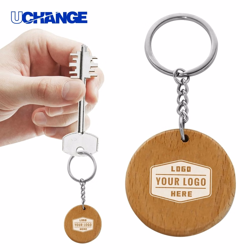 Creative Wooden Circular Keychain