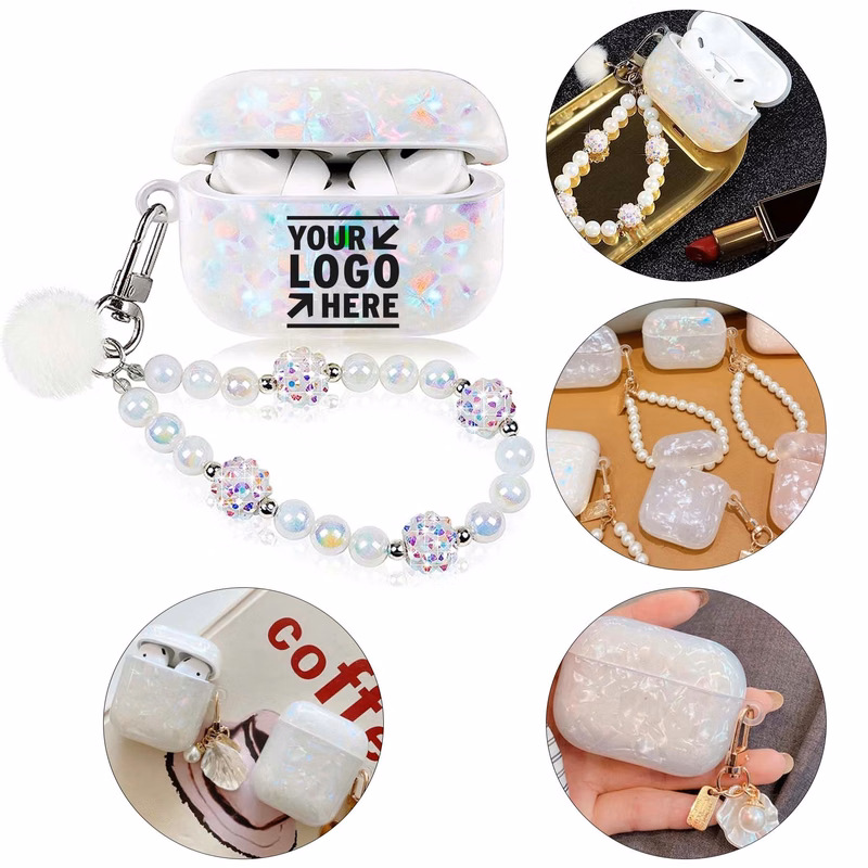 Cute Case for Ap Pro 2 with Pearl Lanyard Girly Cover