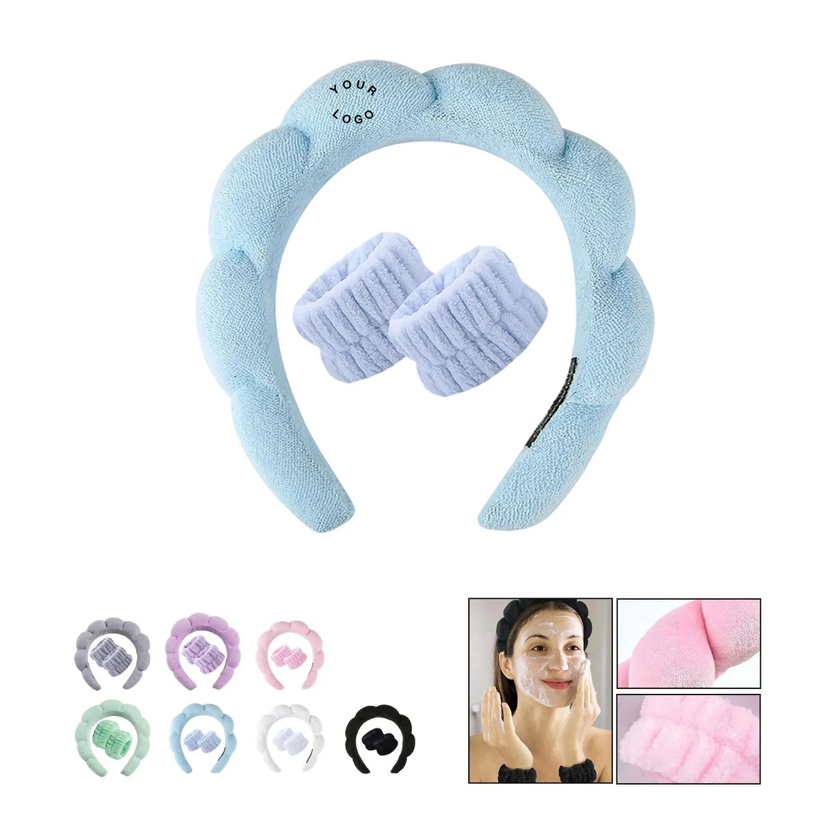 Soft Terry Cloth Headband with Two Wristbands 1