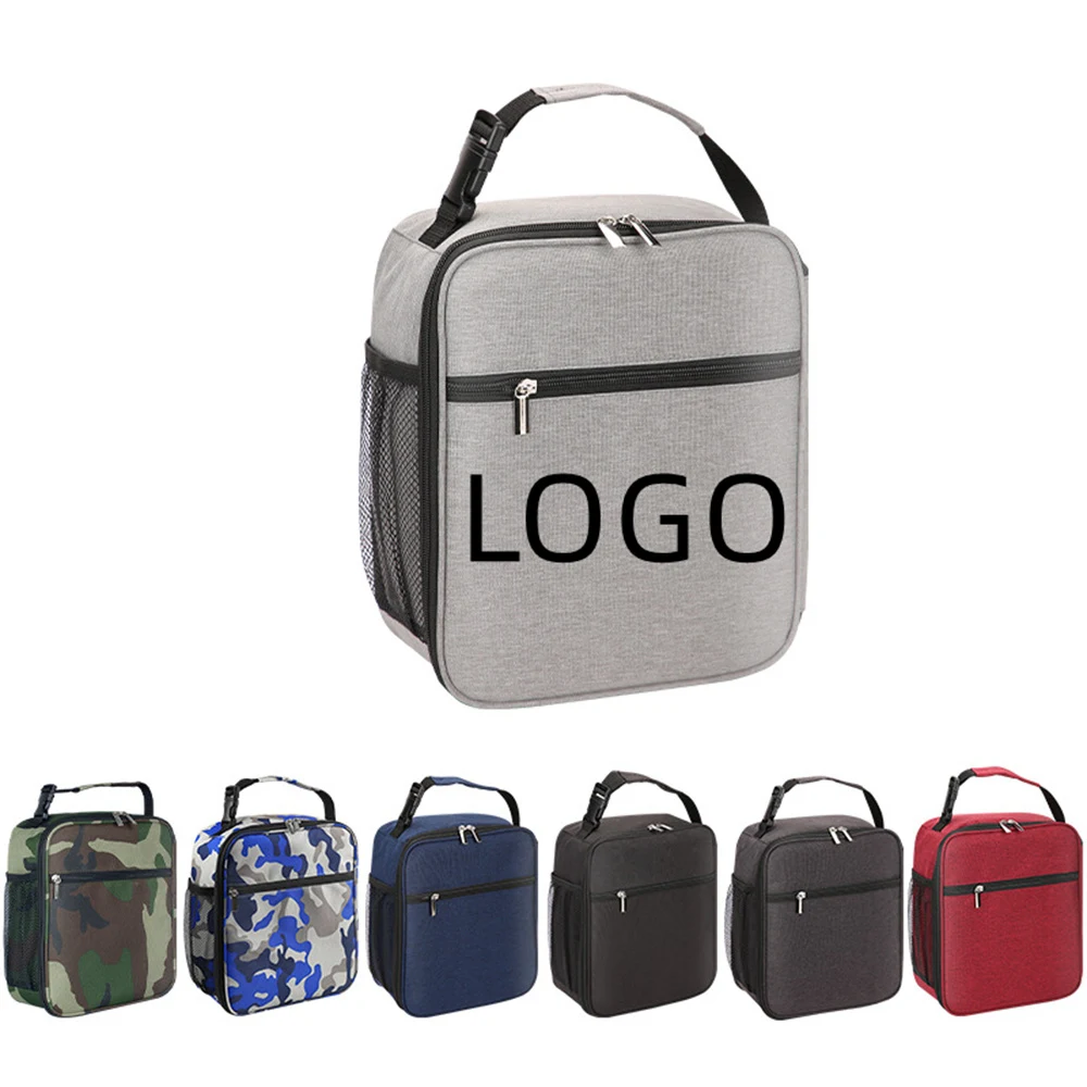 Large Capacity Oxford Cloth Insulated Tote Bag, custom lunch bag with logo imprint 1