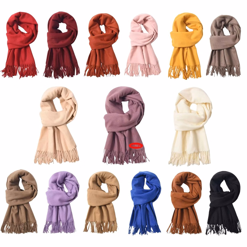 Solid Color Fringe Scarf For Autumn And Winter