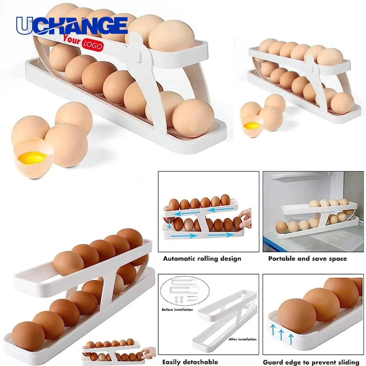 Refrigerator Egg Dispenser for Organized Kitchen Storage 1