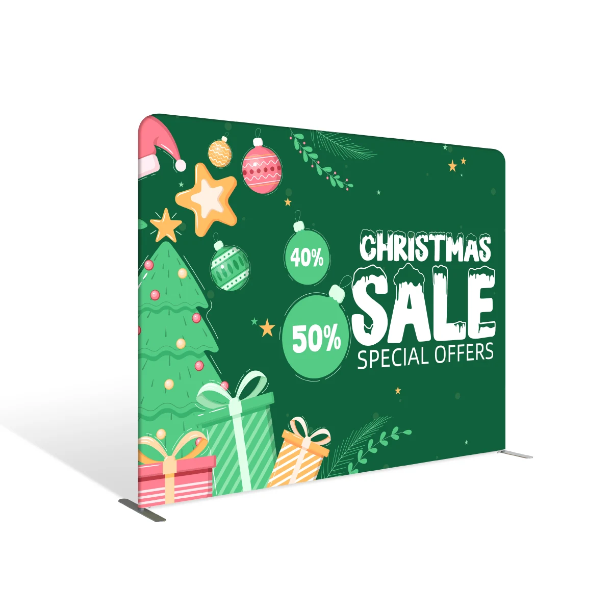 10ft Double-Sided Full Color Fabric Display Wall 1