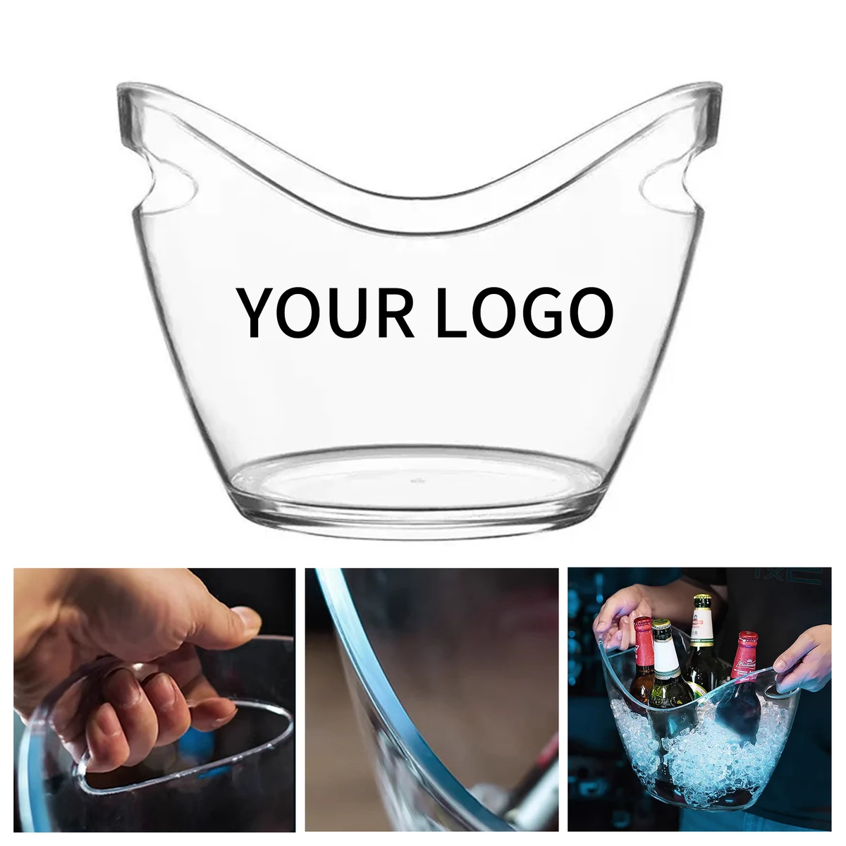 Acrylic Double Layer Medium Ice Bucket for Wine Storage 1