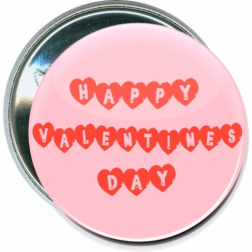 Happy Valentines Day Hearts, Holiday Button