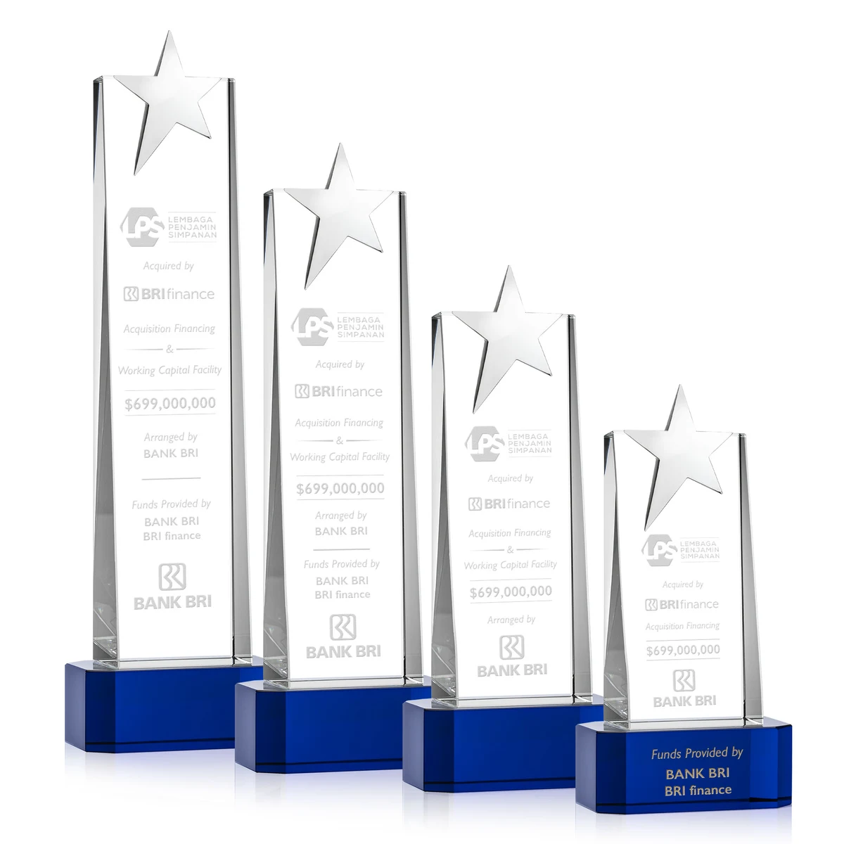 Fanshaw Silver Star Award on Base - Blue 1