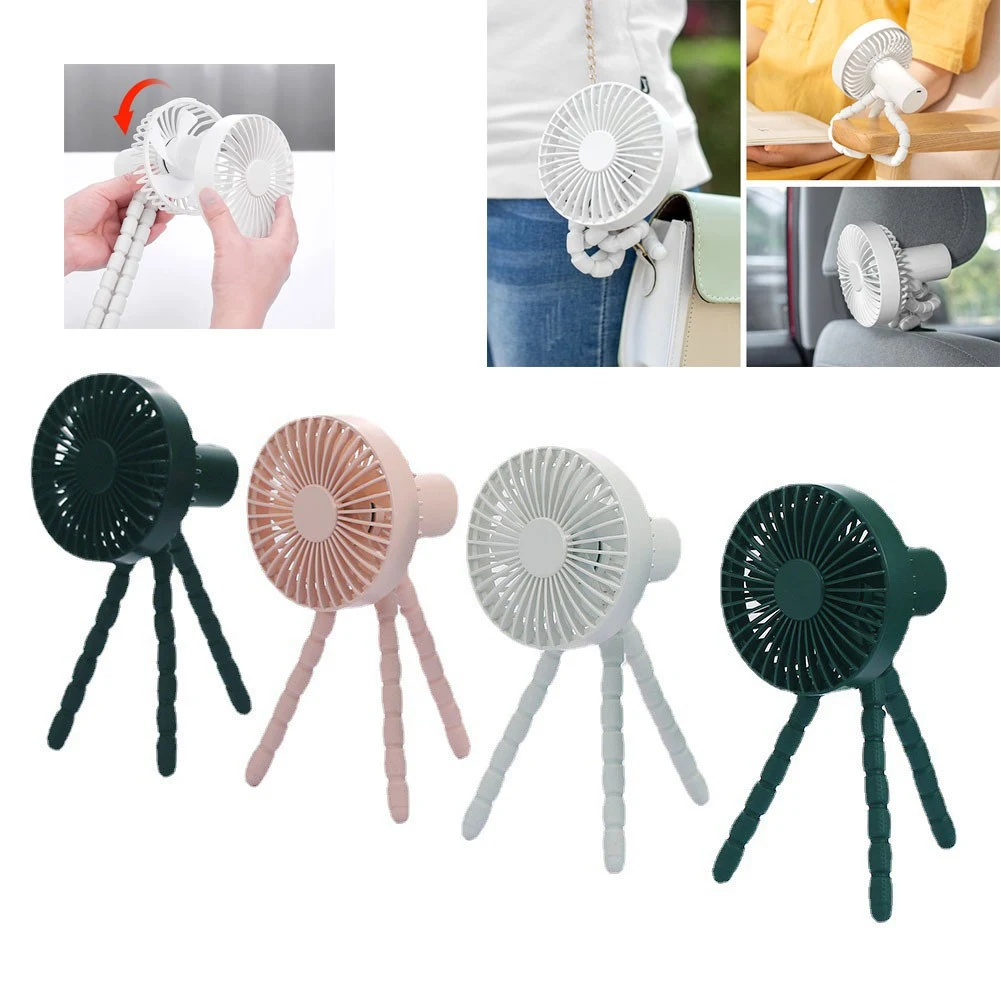 Rechargeable Tripod Clip-On Fan, Handheld 1