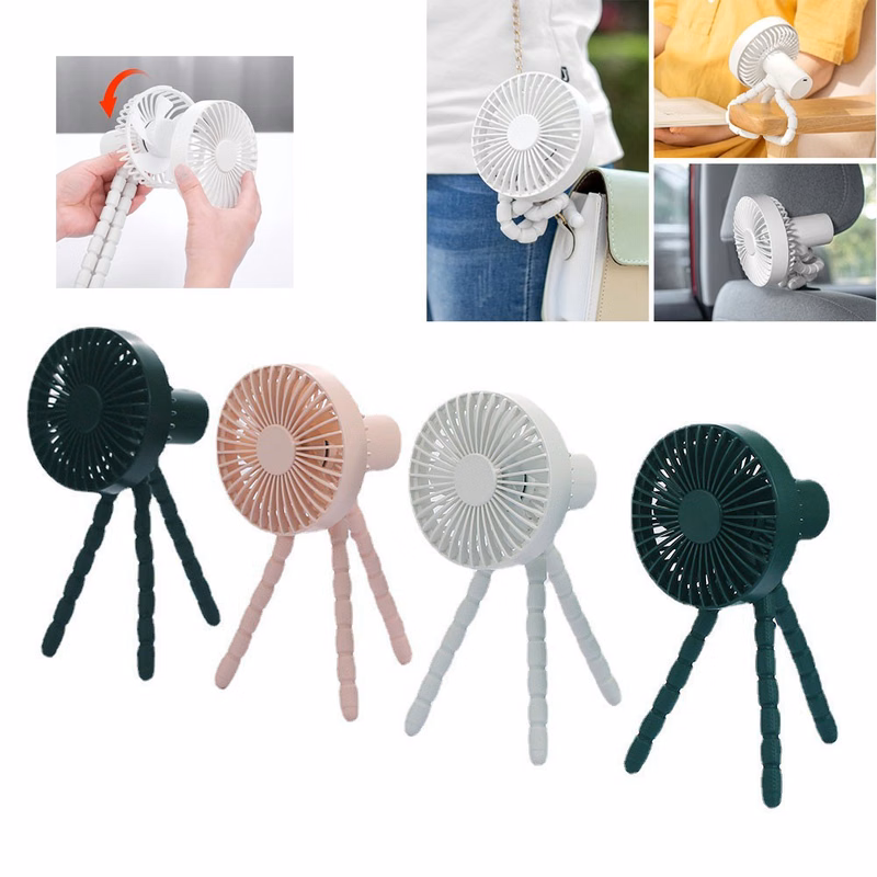 Rechargeable Tripod Clip-On Fan, Handheld