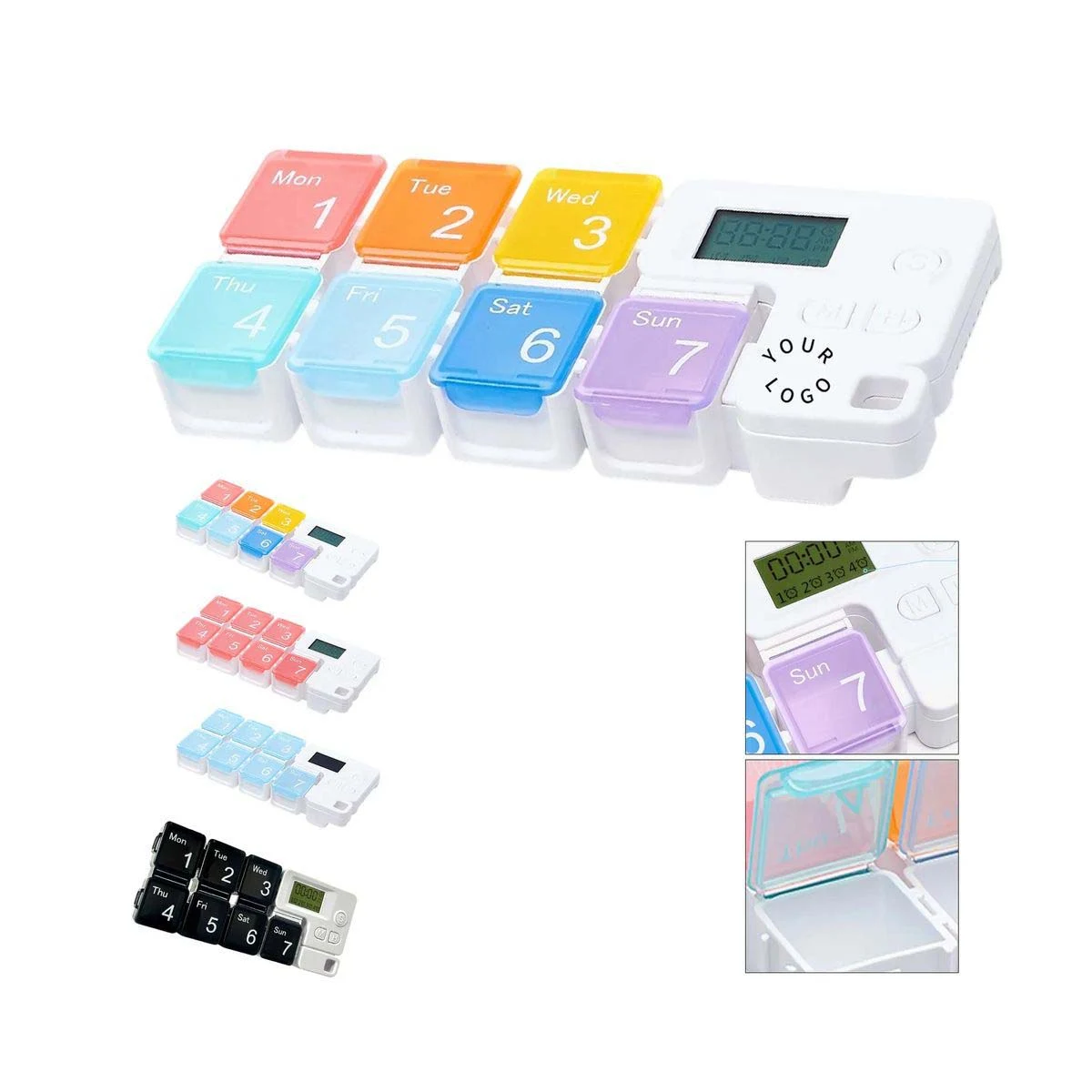Compact Pill Box with Time Reminder Function 1